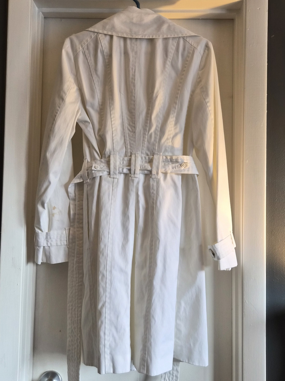 London Fog White Double-Breasted Trench Coat - Picture 3 of 11